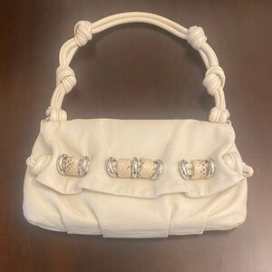 Michael Kors Cream Shoulder Bag with Silver Details